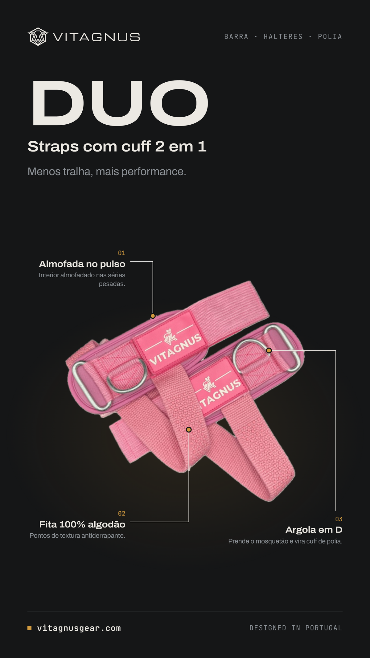 Vitagnus Duo · Straps com Cuff 2 em 1