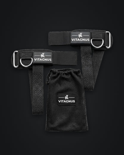 Vitagnus Duo preto – par de straps com cuff e saco de rede