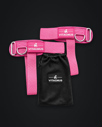 Vitagnus Duo rosa – par de straps com cuff e saco de rede