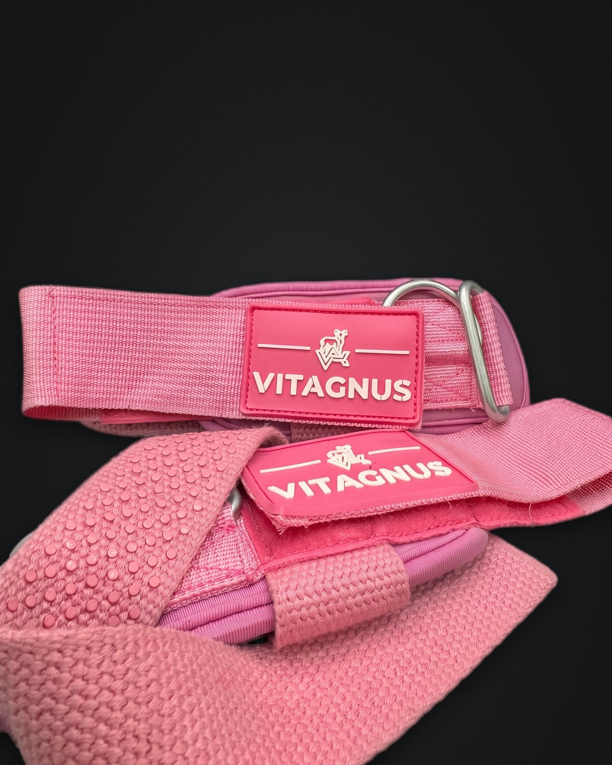 Vitagnus Duo rosa – detalhe da placa e grip pontilhado